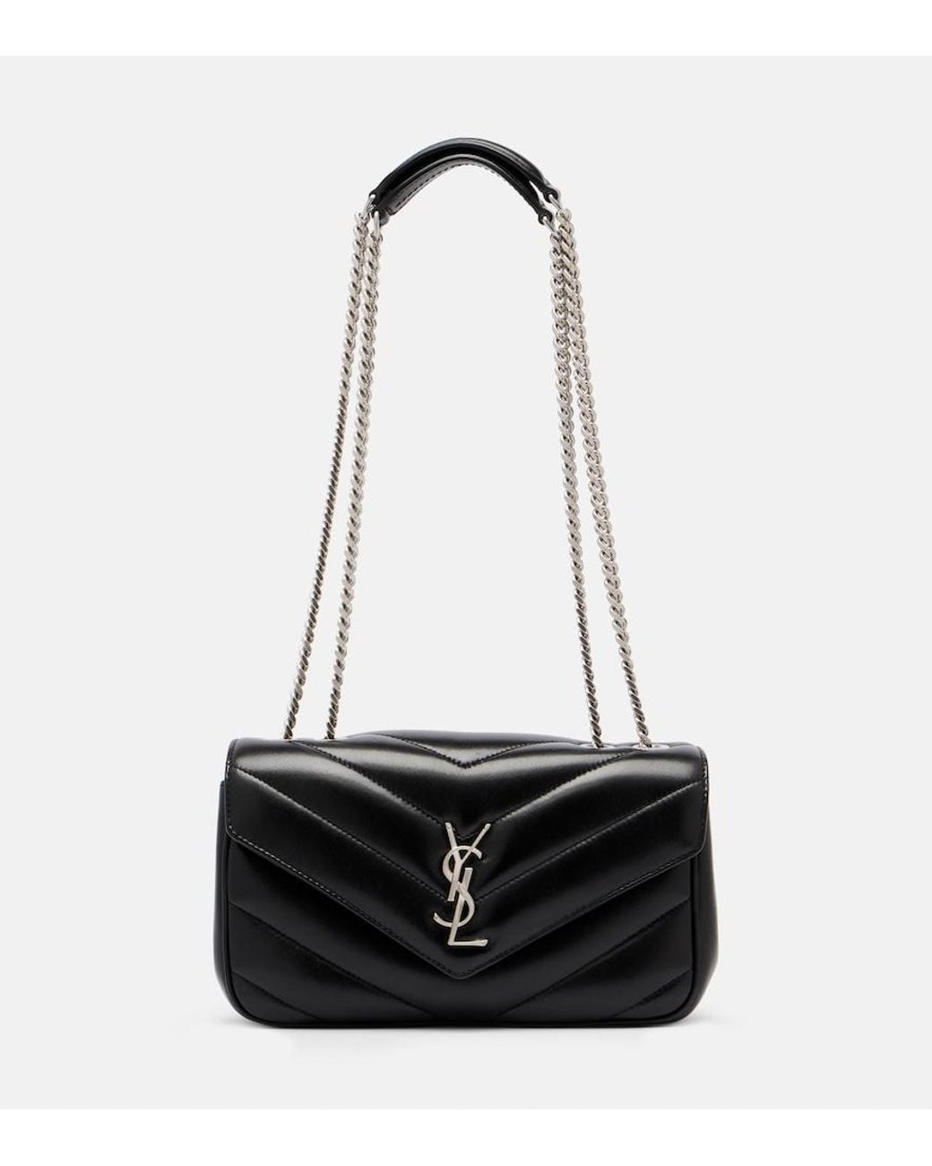 Saint Laurent White Loulou Small Leather Shoulder Bag