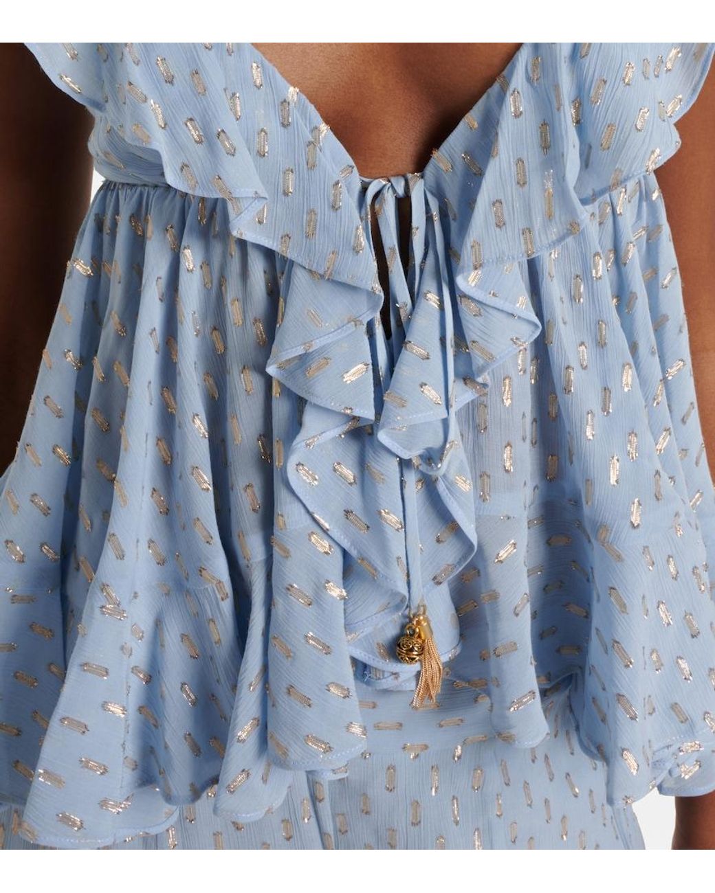 Zimmermann Blue Daylight Ruffled Top