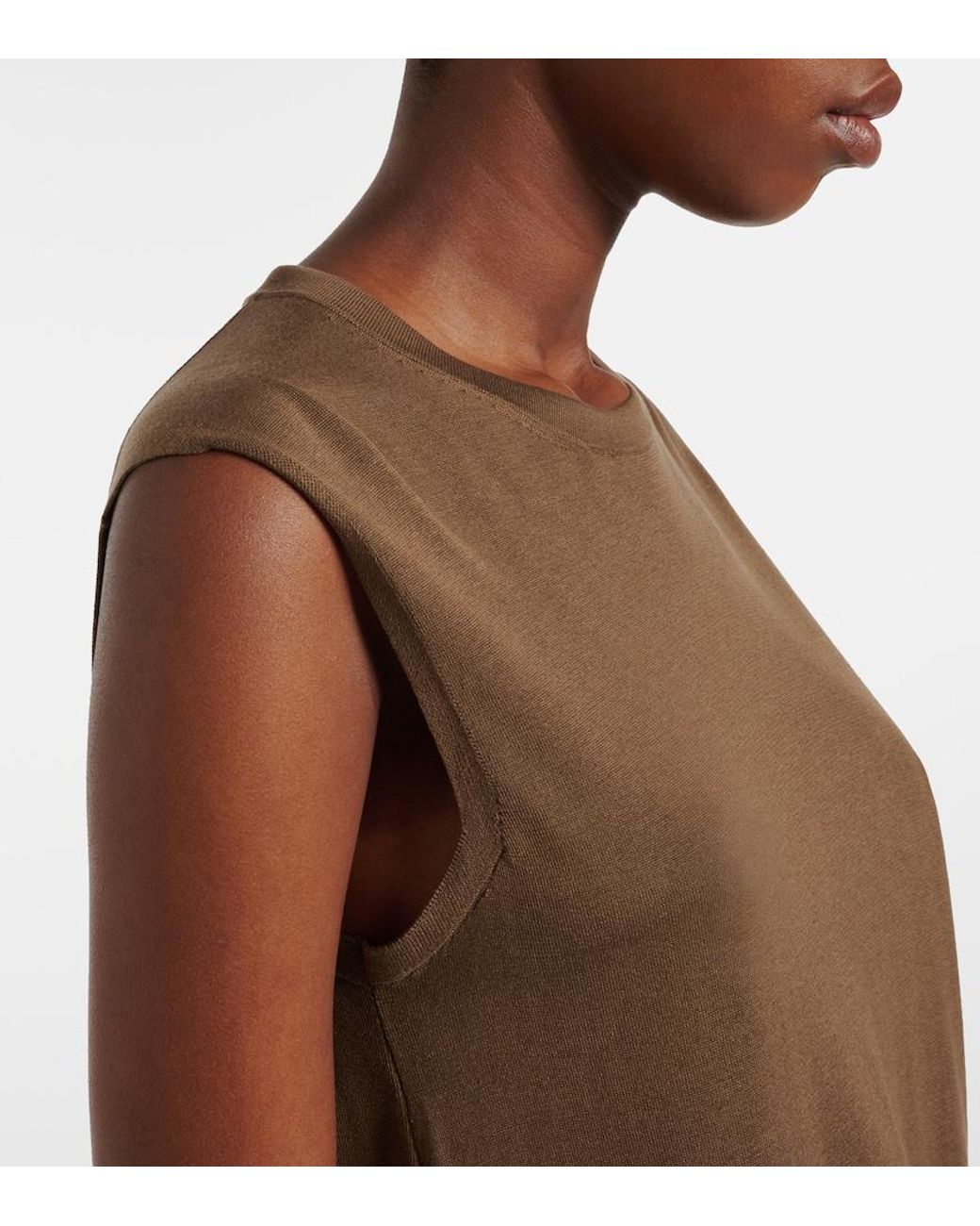 The Row Brown Omima Silk Top