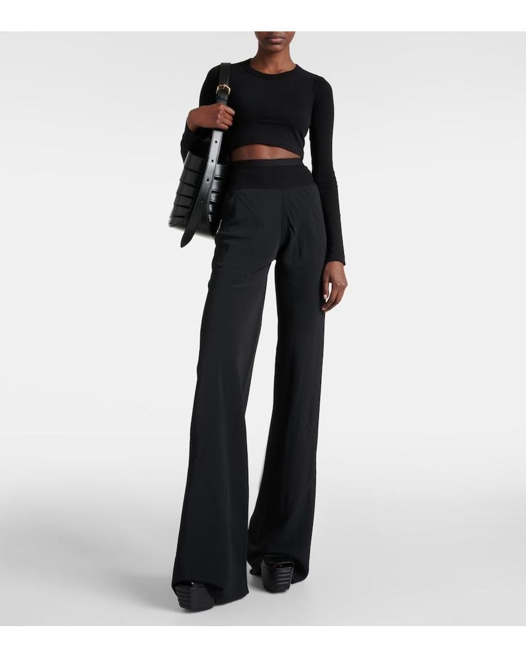 Crop Top De Algodon Rick Owens de color Black