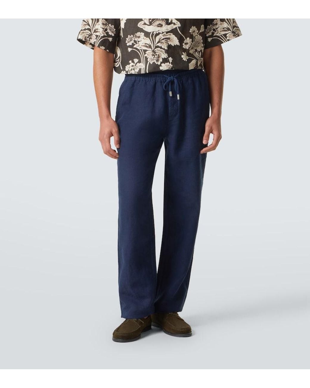Vilebrequin Blue Pacha Linen Pants for men