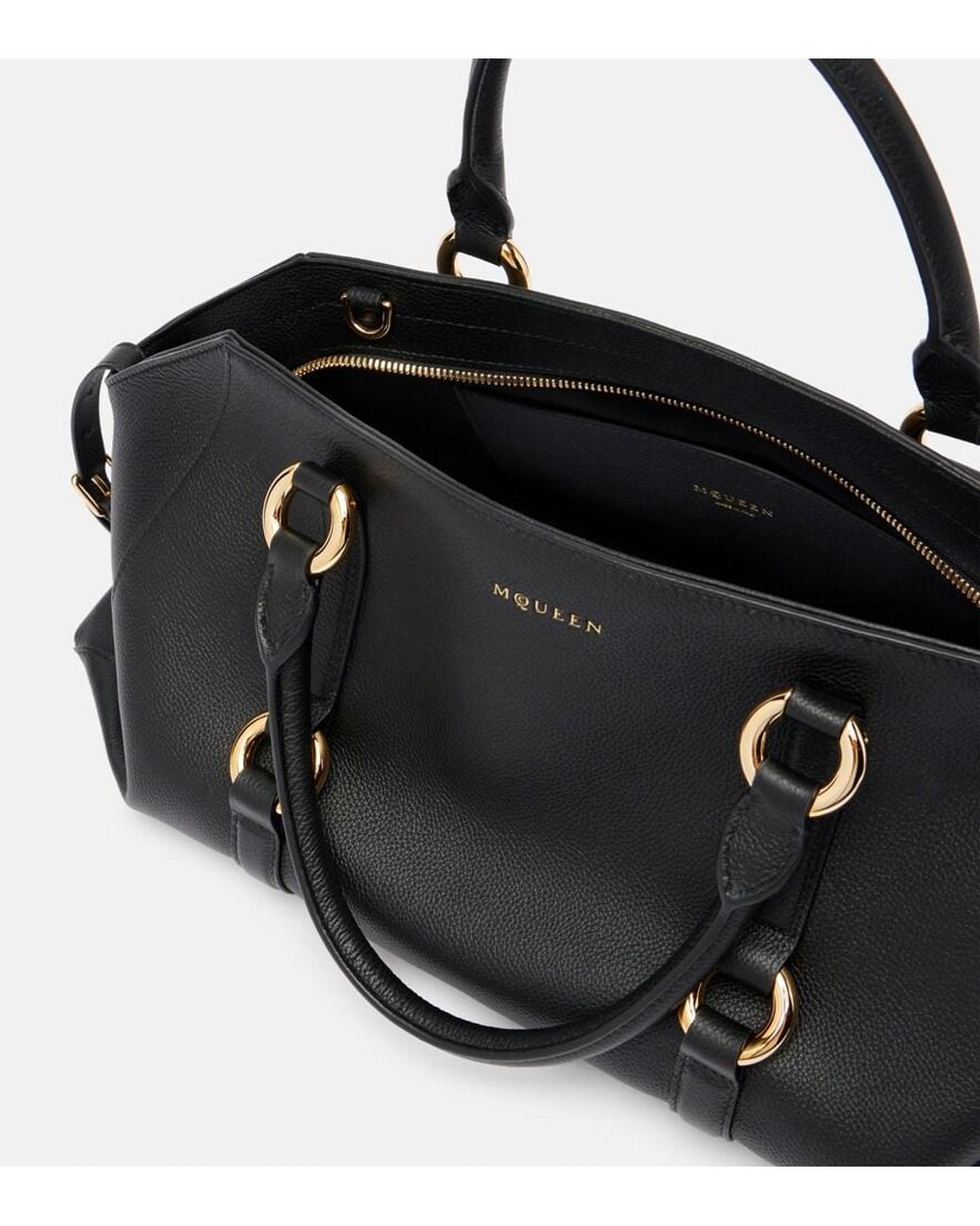 Alexander McQueen Black Farringdon Leather Tote Bag
