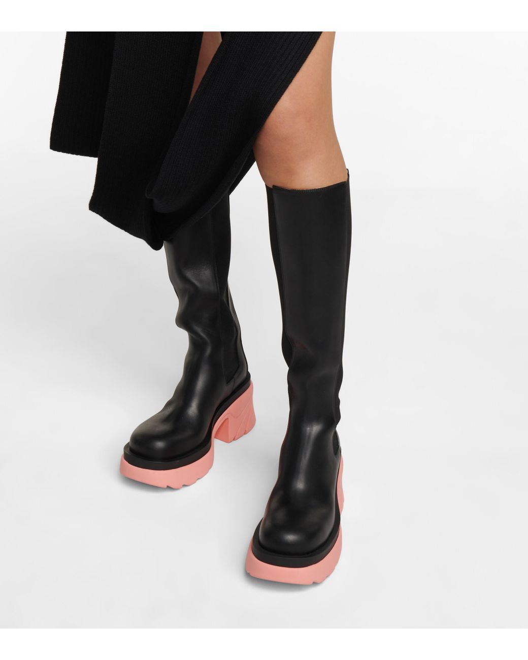 Stivali Flash in pelle con plateauBottega Veneta in Pelle di colore Nero |  Lyst