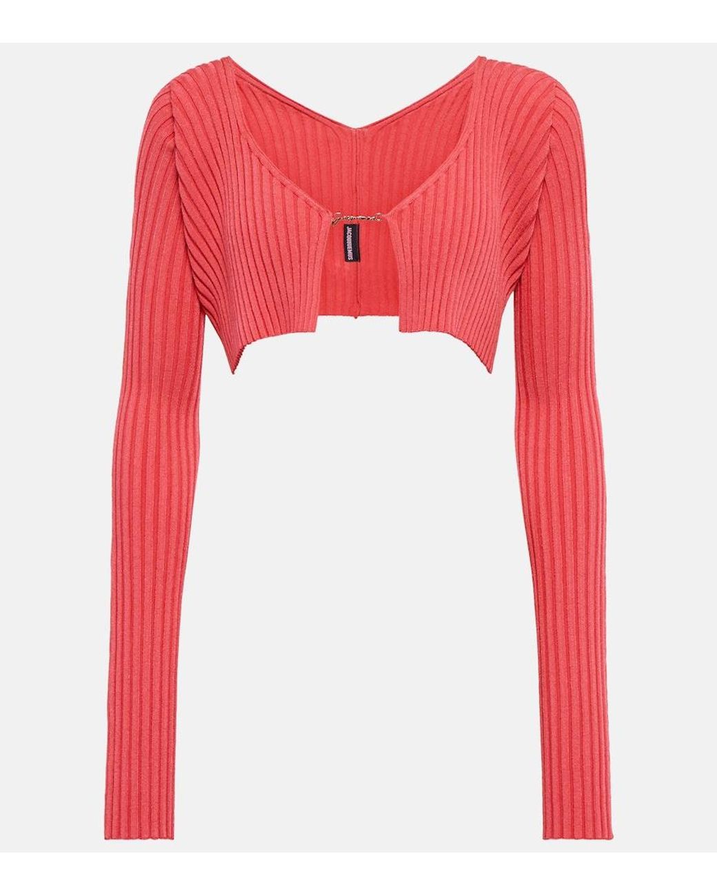 Jacquemus Red La Maille Pralu Cropped Cardigan