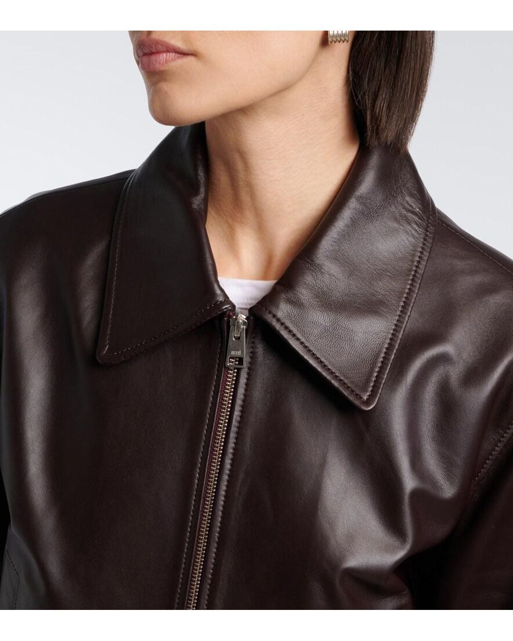 AMI Black Leather Jacket