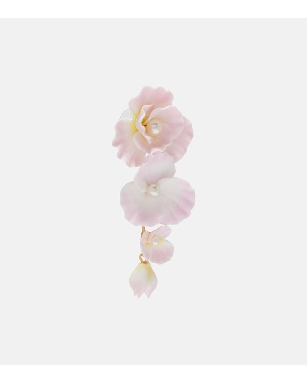 Jennifer Behr Pink Mariam Embellished Floral Drop Earrings