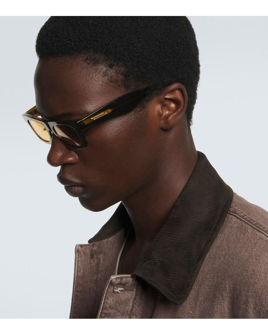 Bottega Veneta Green Square Sunglasses for men