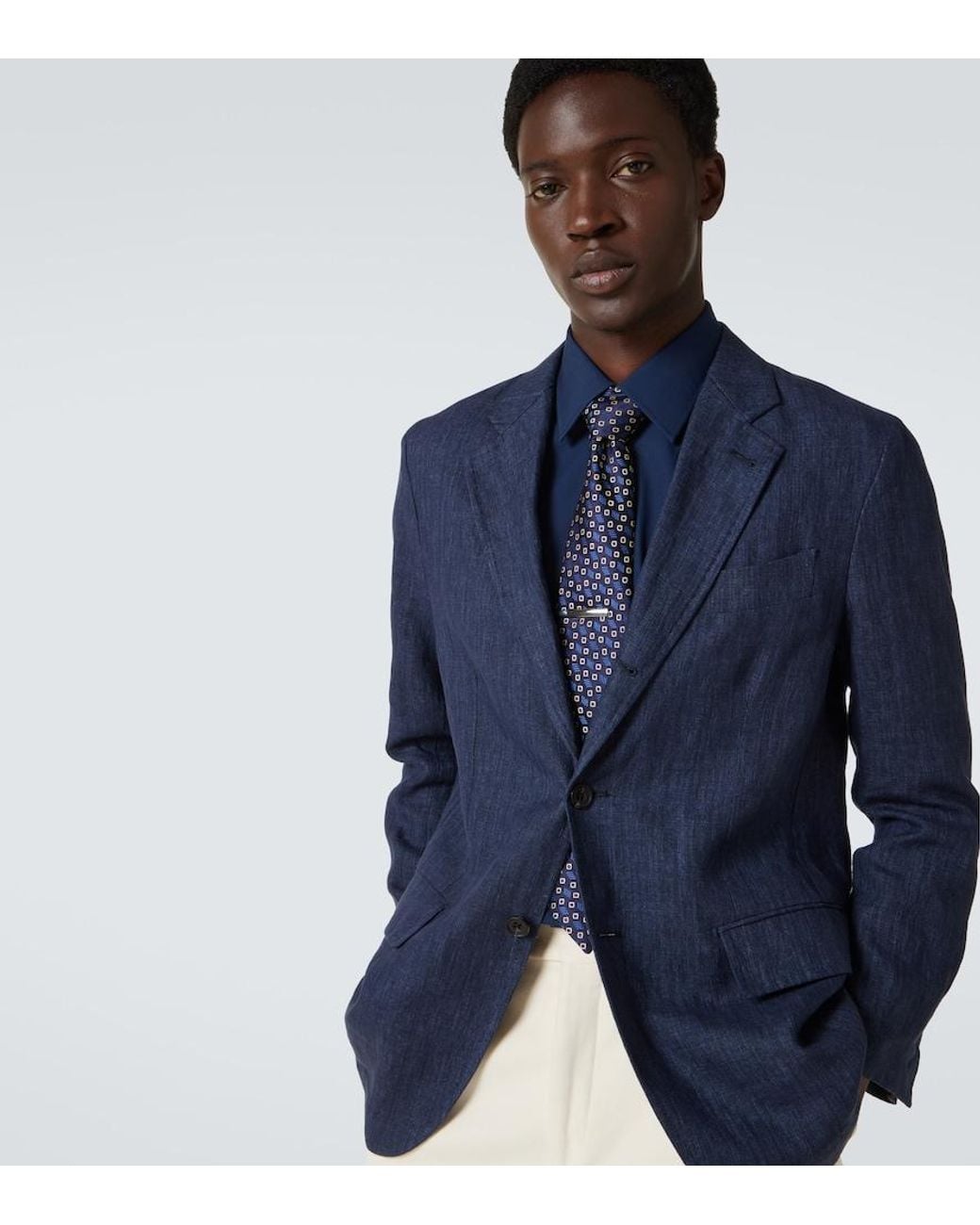 Corbata De Jacquard De Seda Charvet de hombre de color Blue