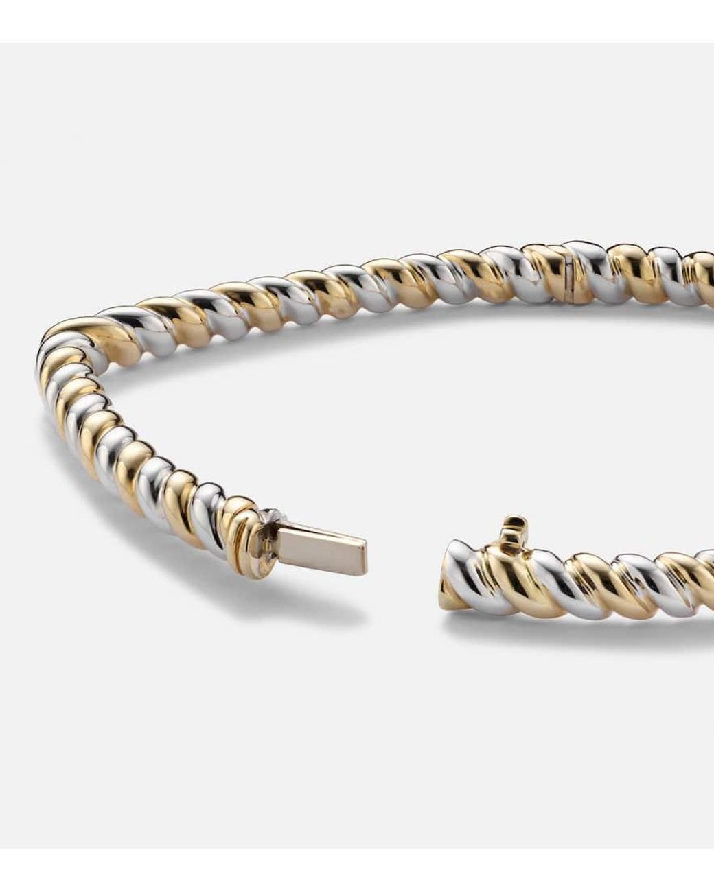 Yvonne Léon Metallic Armreif Jonc Cour Aus 9Kt Gelb- Und Weissgold (375/1000)