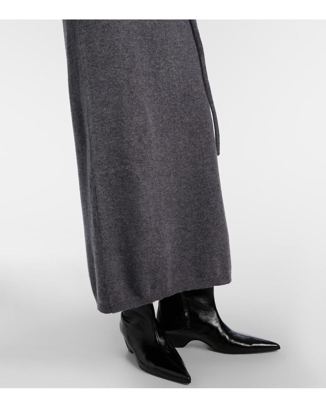 Lisa Yang Gray Tilde Belted Cashmere Maxi Dress