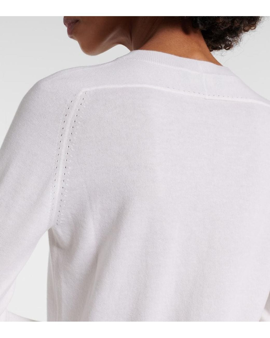 Loro Piana White Piuma Cashmere Sweater