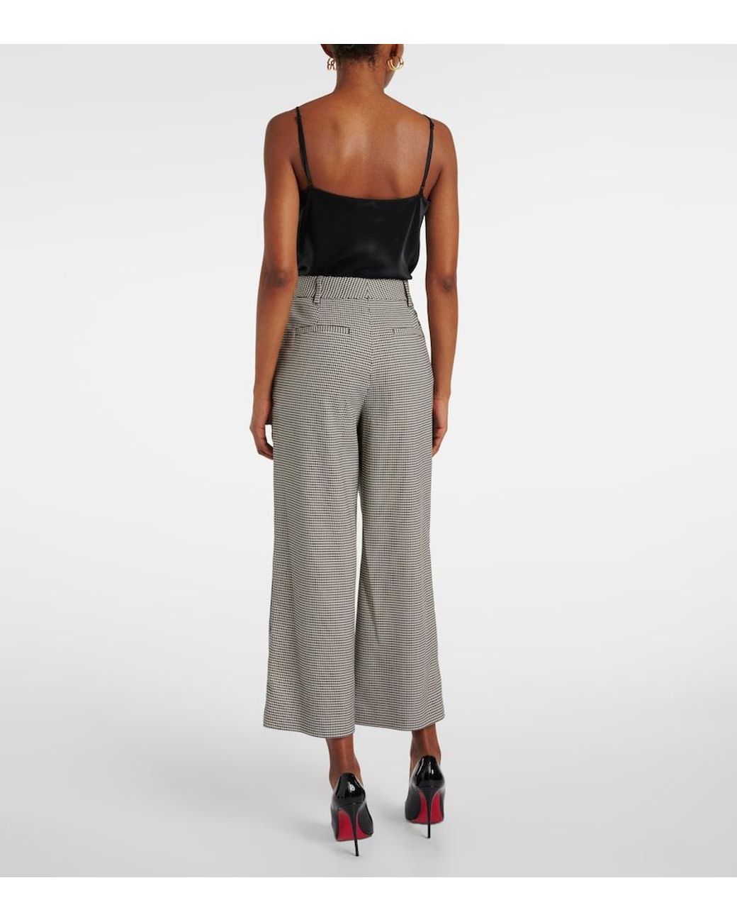 Jonathan Simkhai Gray Miki Checked Capri Pants