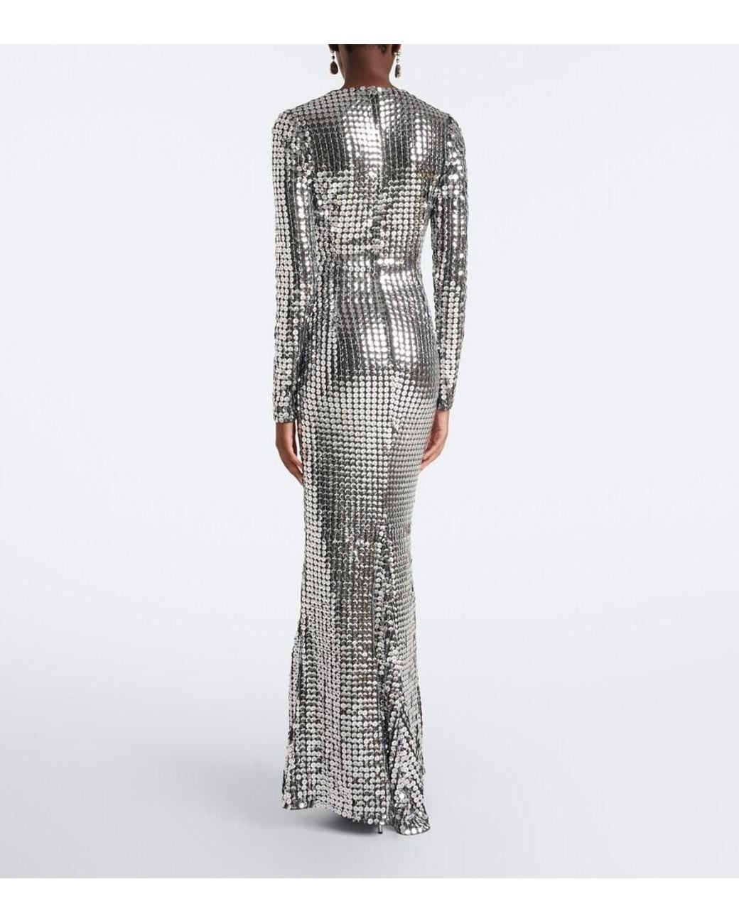 Dolce & Gabbana Gray Sequined Gown