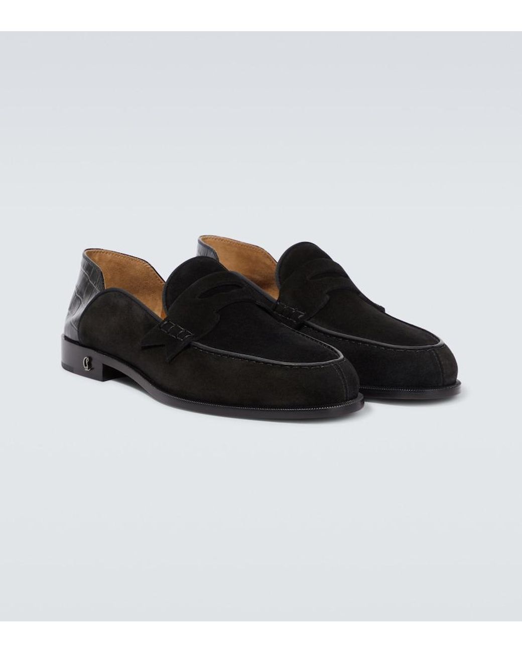 Christian Louboutin Loafers Penny No Back Aus Veloursleder in Black für Herren