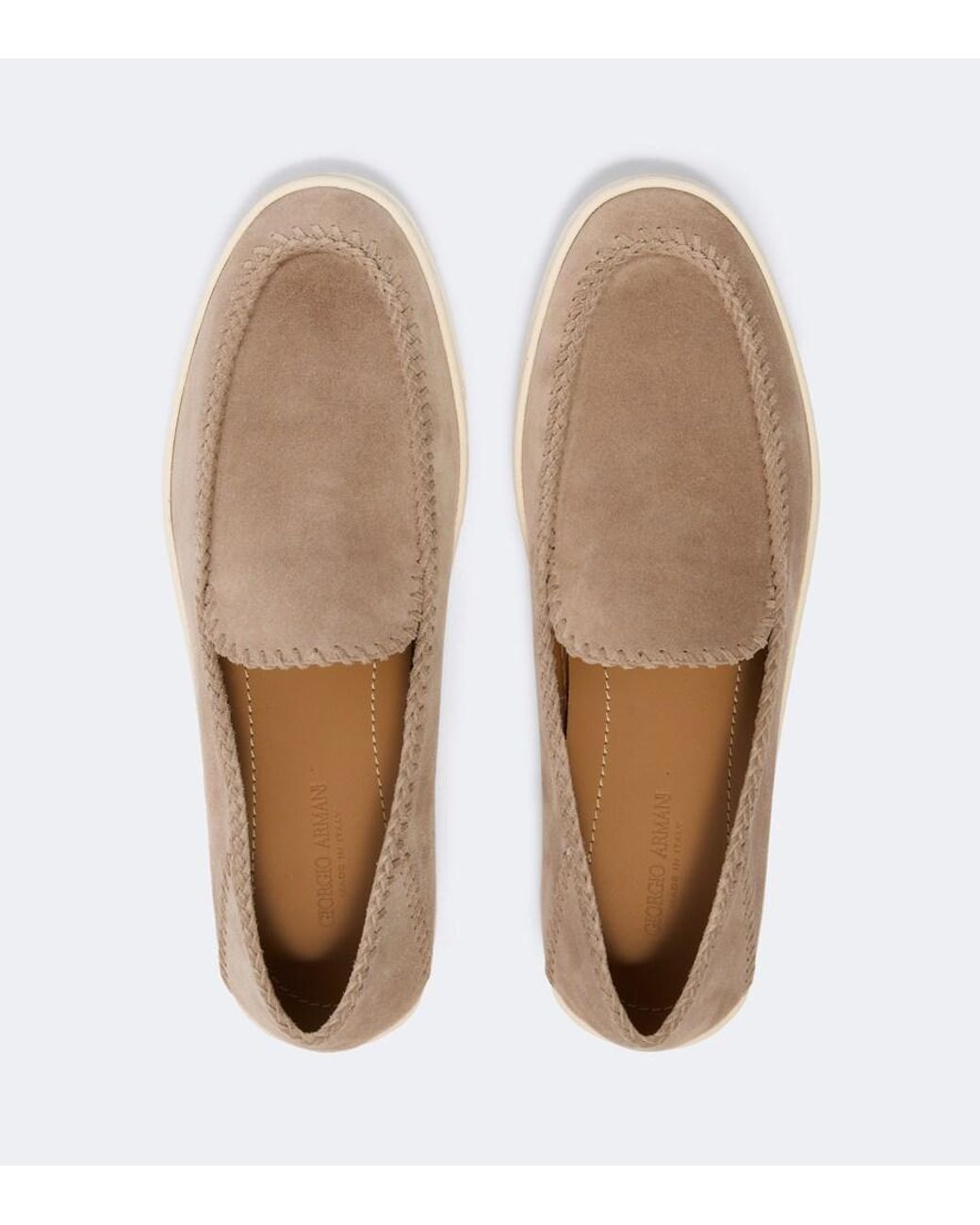 Giorgio Armani Natural Suede Slip-On Shoes for men