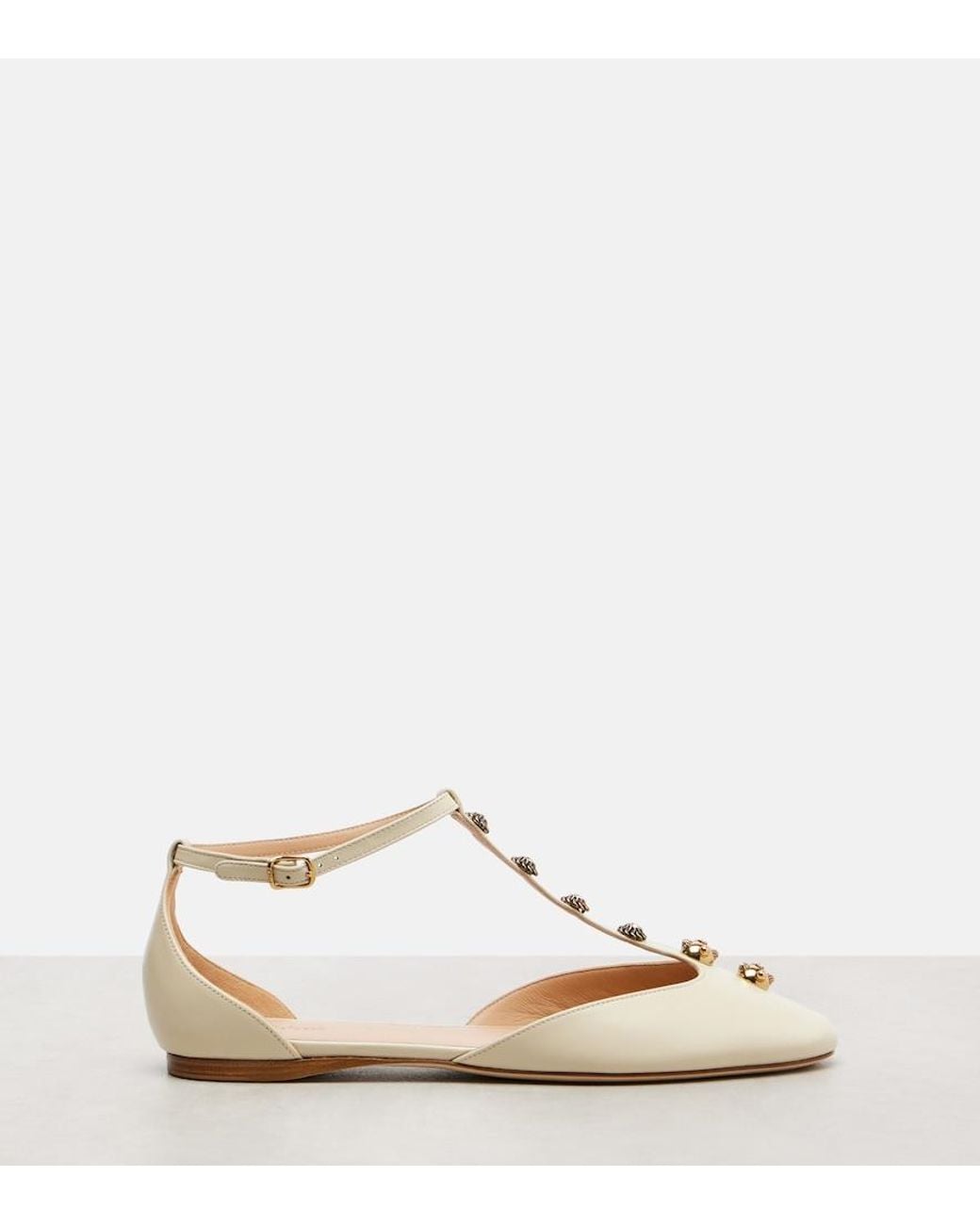 Chloé Natural Celeste Embellished Leather Flats