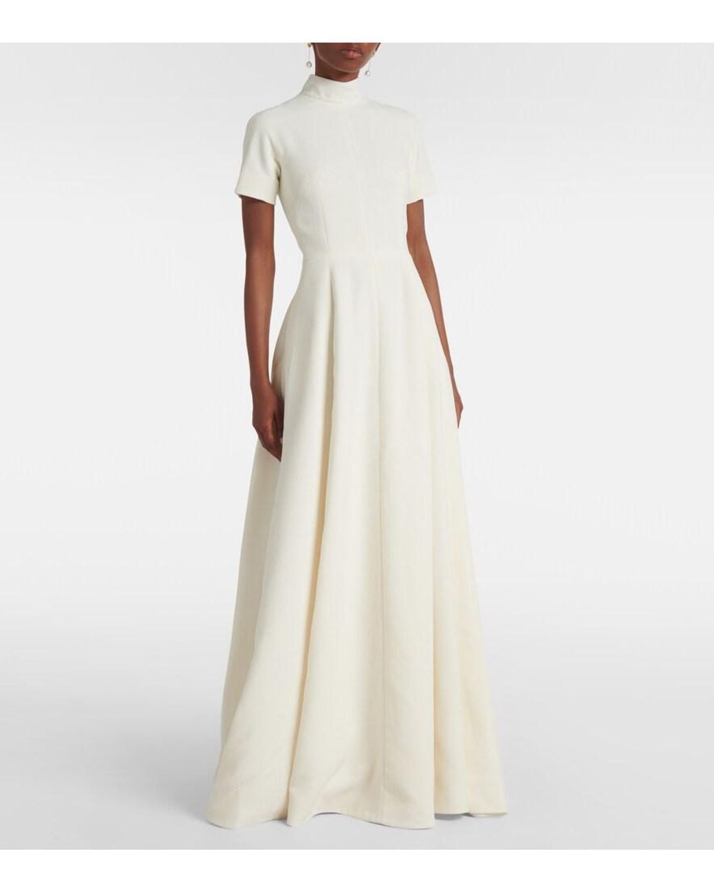 Emilia Wickstead White Malinda High-Neck Gown