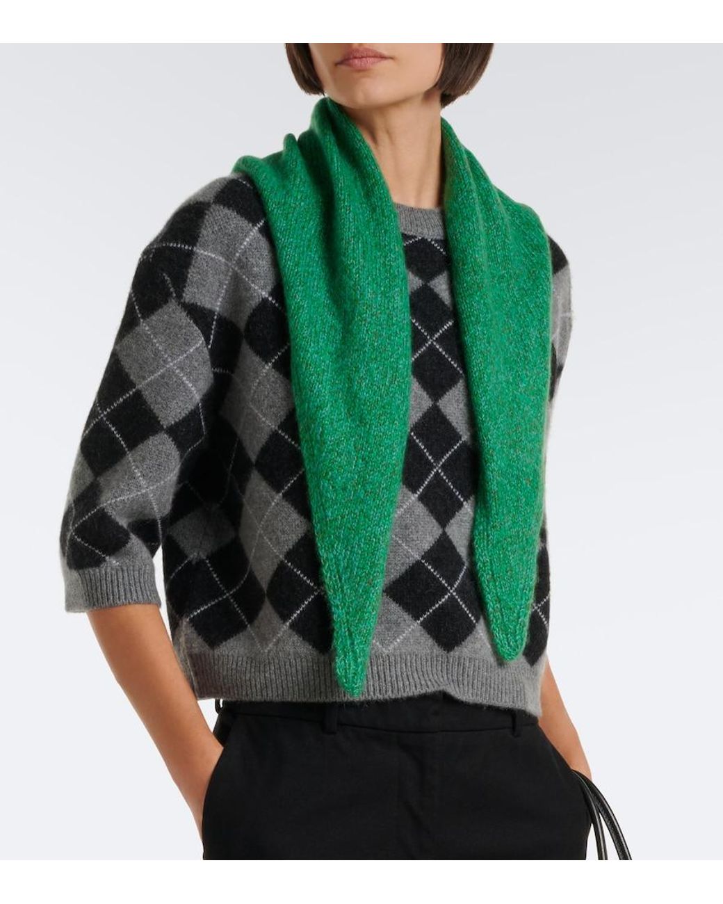 arch4 Black Karlie Argyle Cashmere Sweater