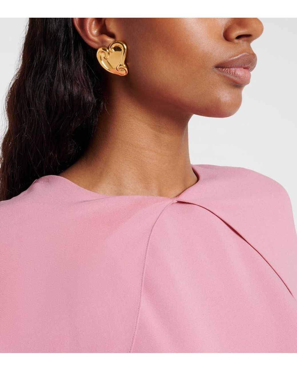 Oscar de la Renta Metallic Swirl Heart Clip-On Earrings
