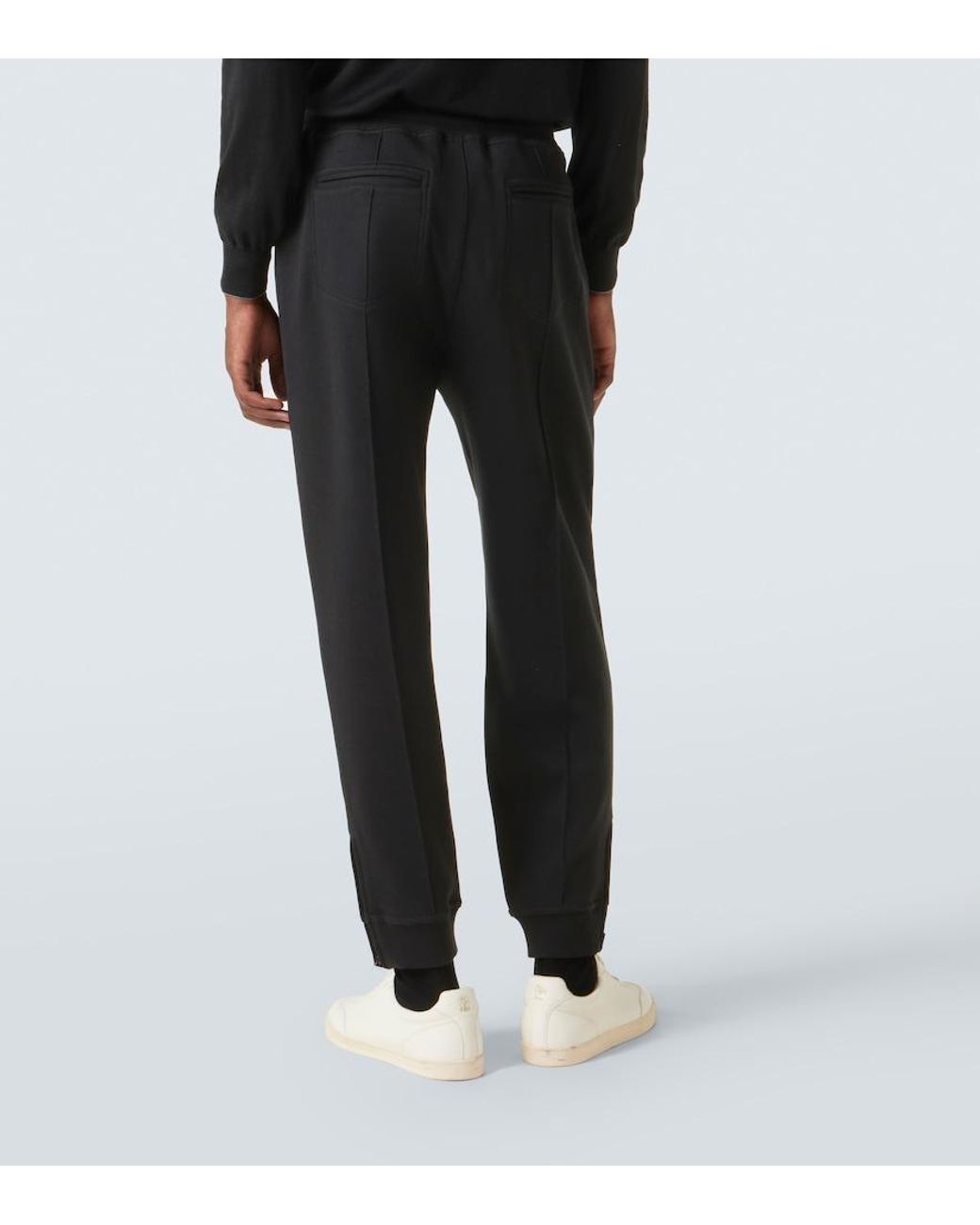 Brunello Cucinelli Black Cotton-Blend Sweatpants for men