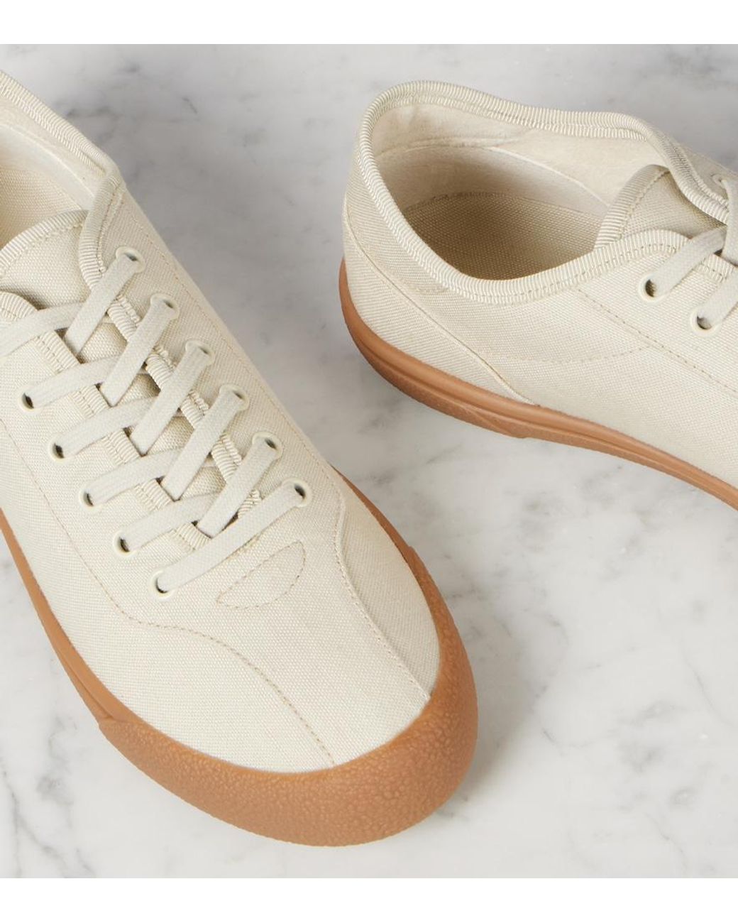 The Row White Canvas Sneakers
