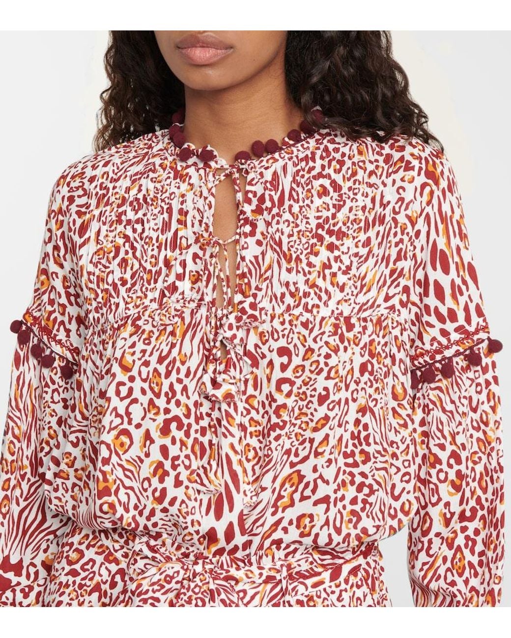 Poupette Red Clara Leopard-print Blouse