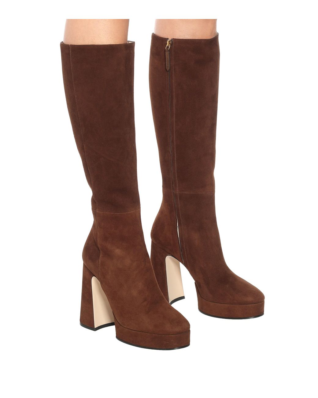 Gucci Brown Leather Suede Tall Knee Boots – AUMI 4