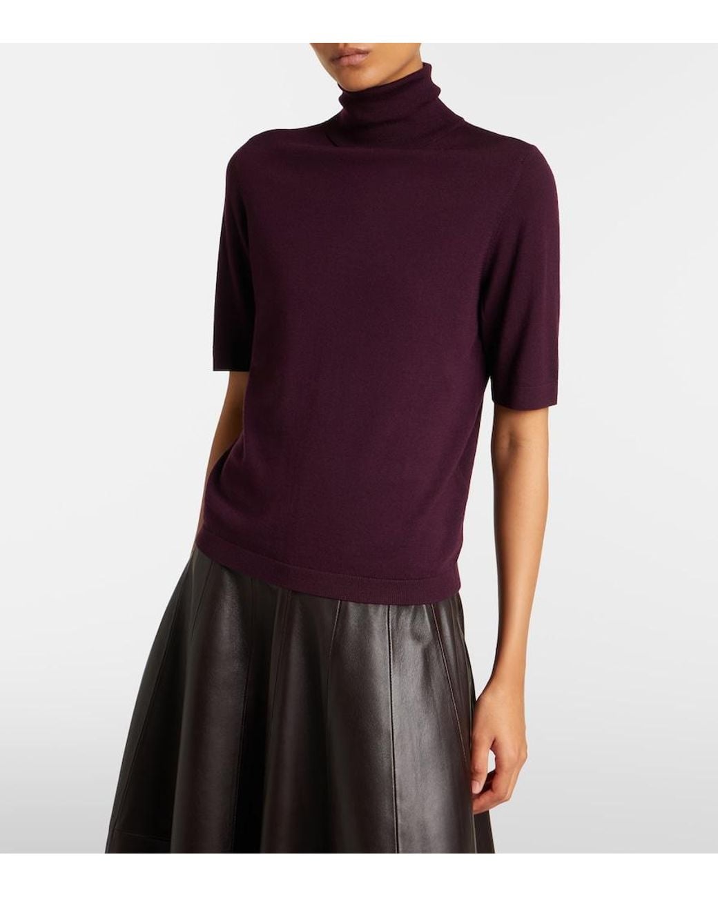 Jardin Des Orangers Red Turtleneck Virgin Wool Sweater