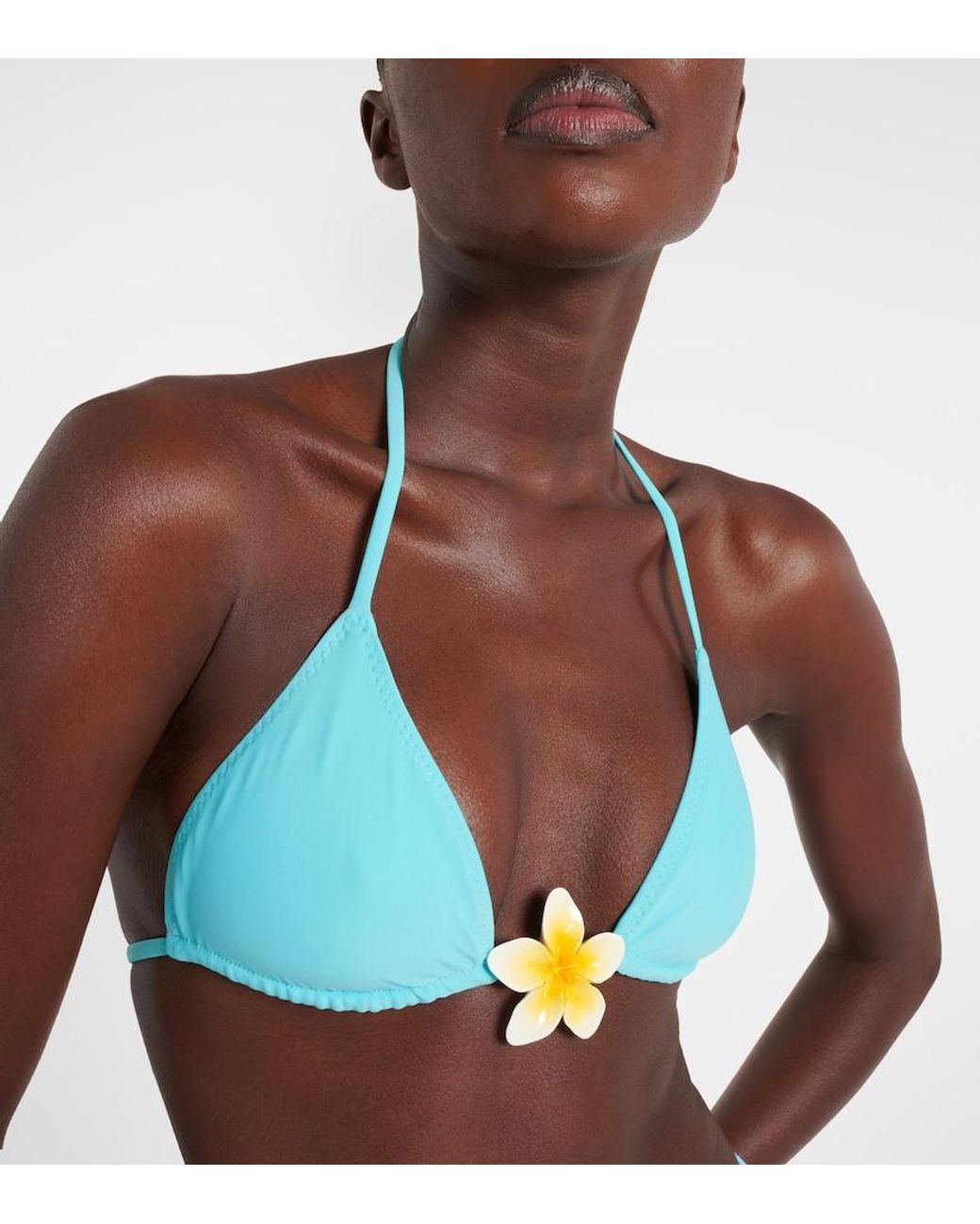 SAME Blue Island Embellished Bikini Top