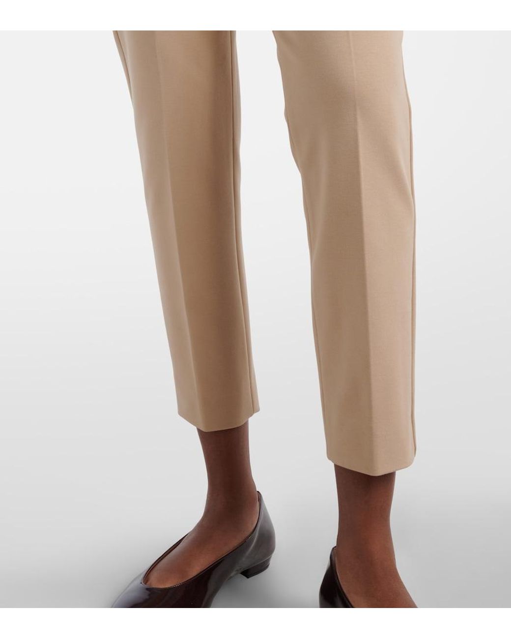 Max Mara Natural Pegno Jersey Cropped Slim Pants