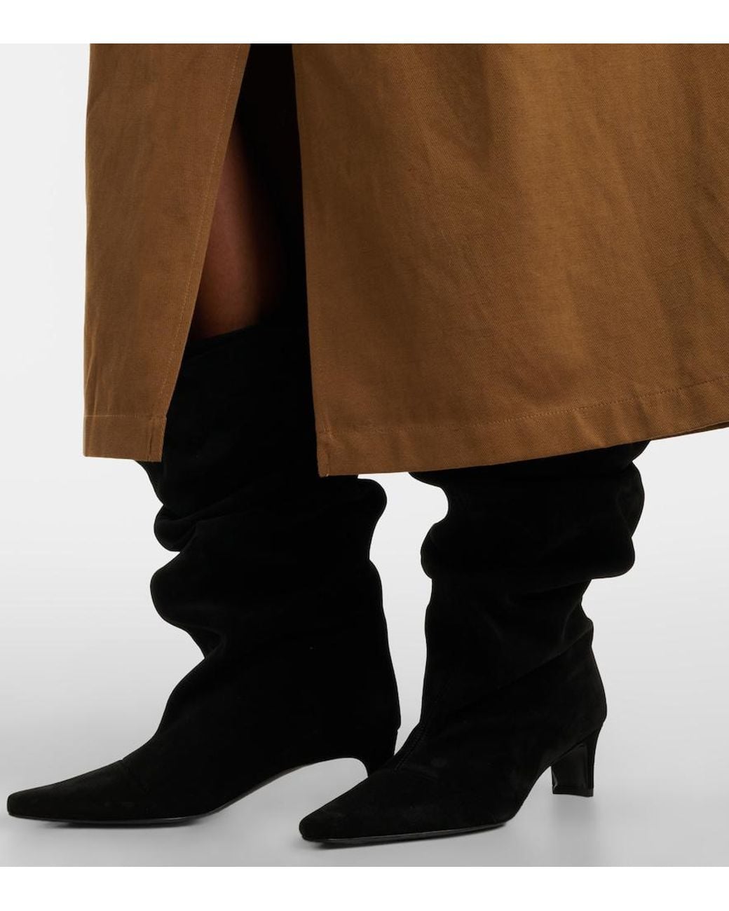 Staud Black Wally Suede Mid-Calf Boots