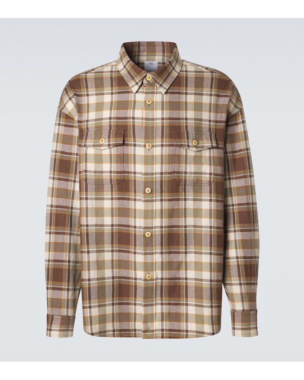 Visvim Brown Vintage Plaid Wool Shirt for men