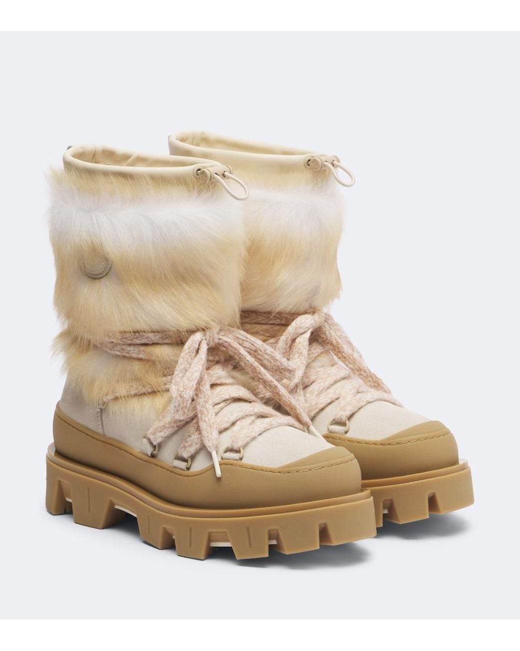Moncler Natural Peak Apres Shearling Snow Boots