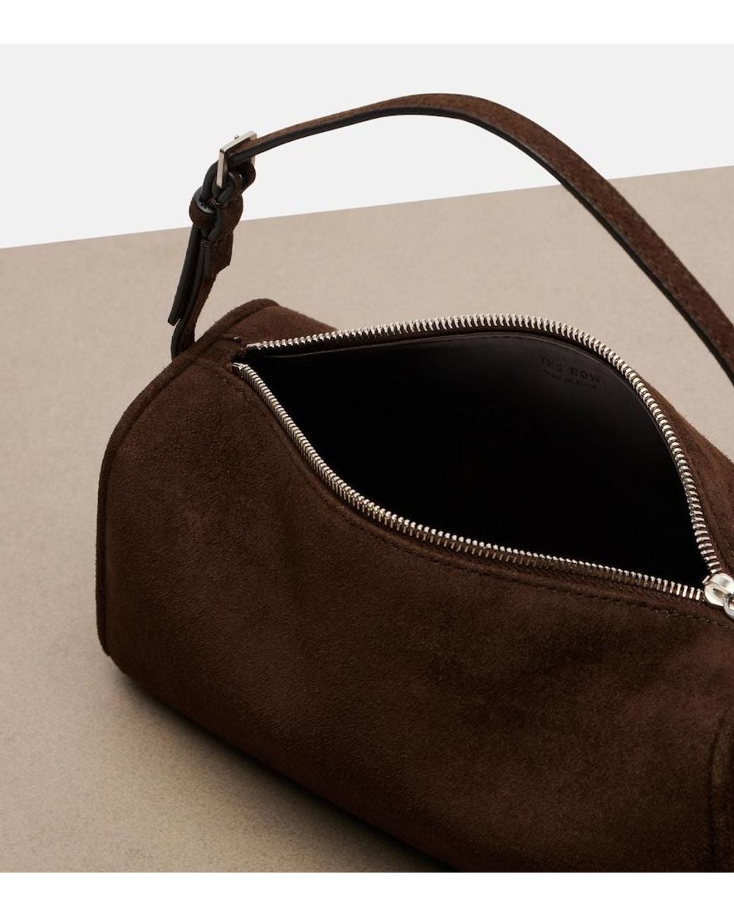 The Row Brown '90S Suede Top-Handle Bag