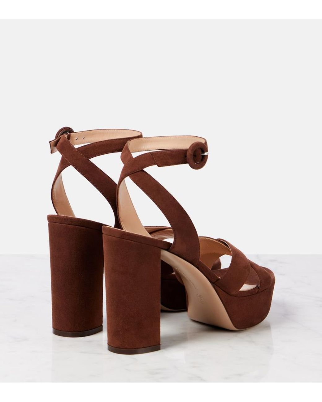 Gianvito Rossi Brown Sabrina Suede Sandals