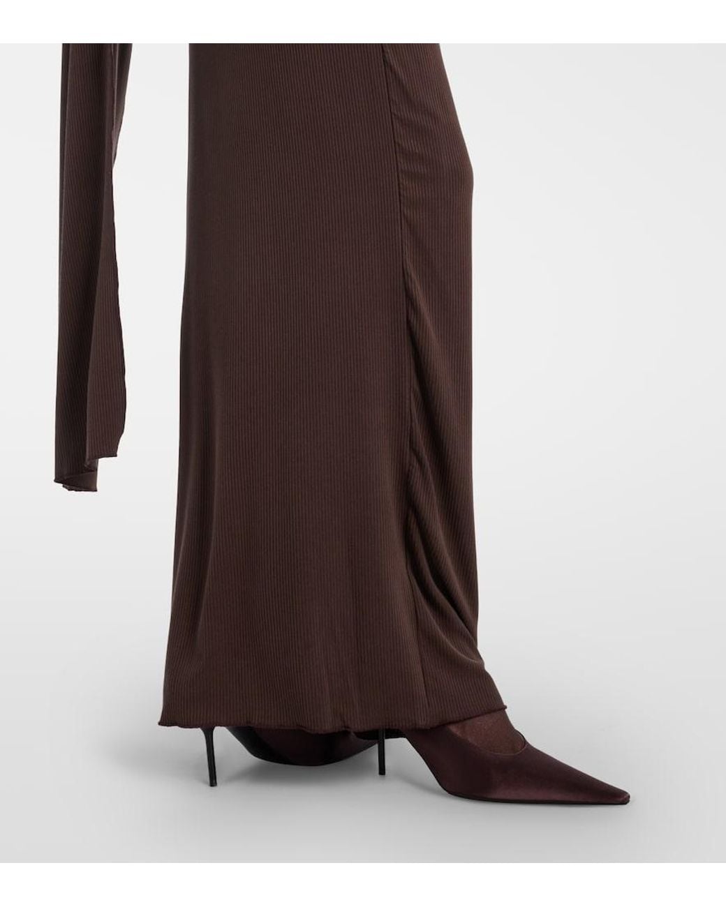 AYA MUSE Brown Cedar Draped Maxi Dress