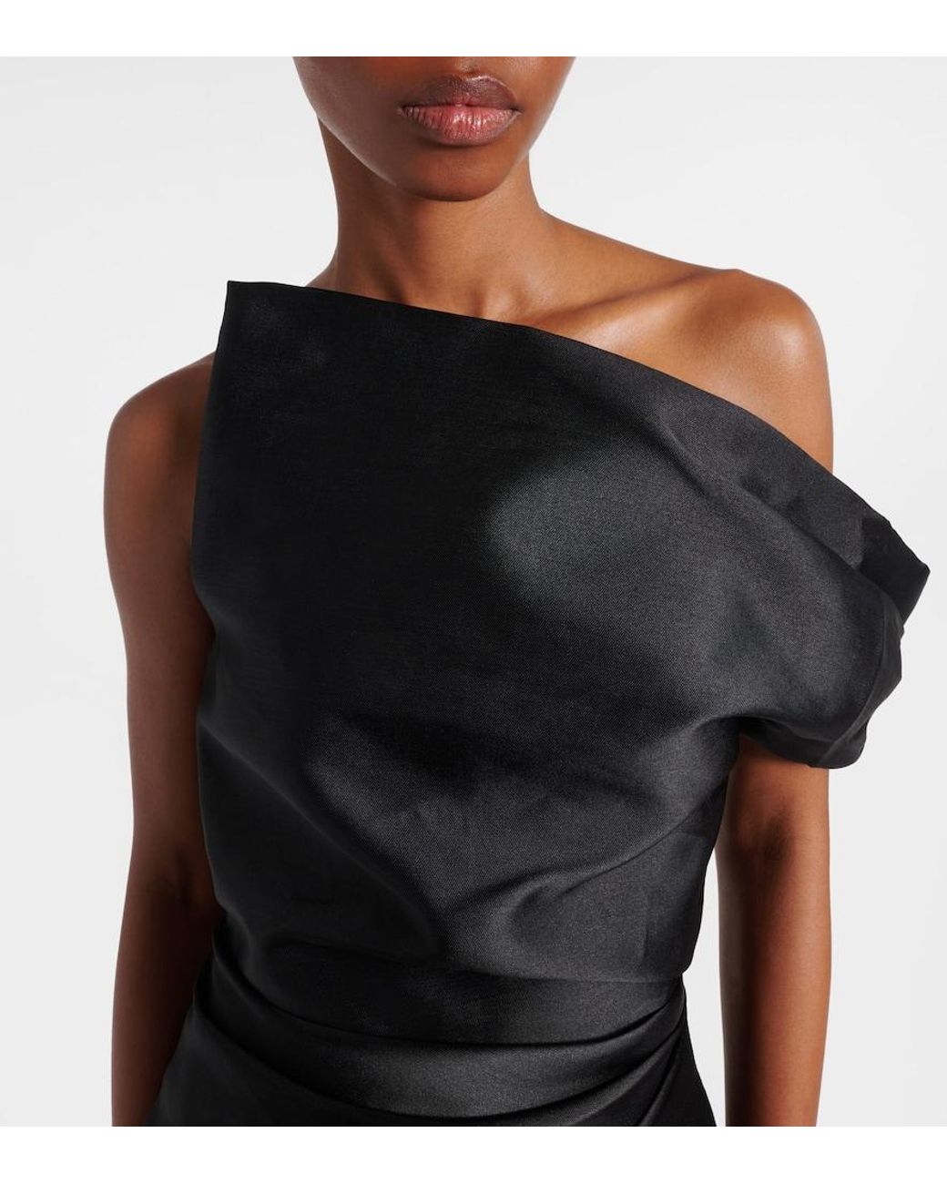 Solace London Black Ellison One-Shoulder Cocktail Dress