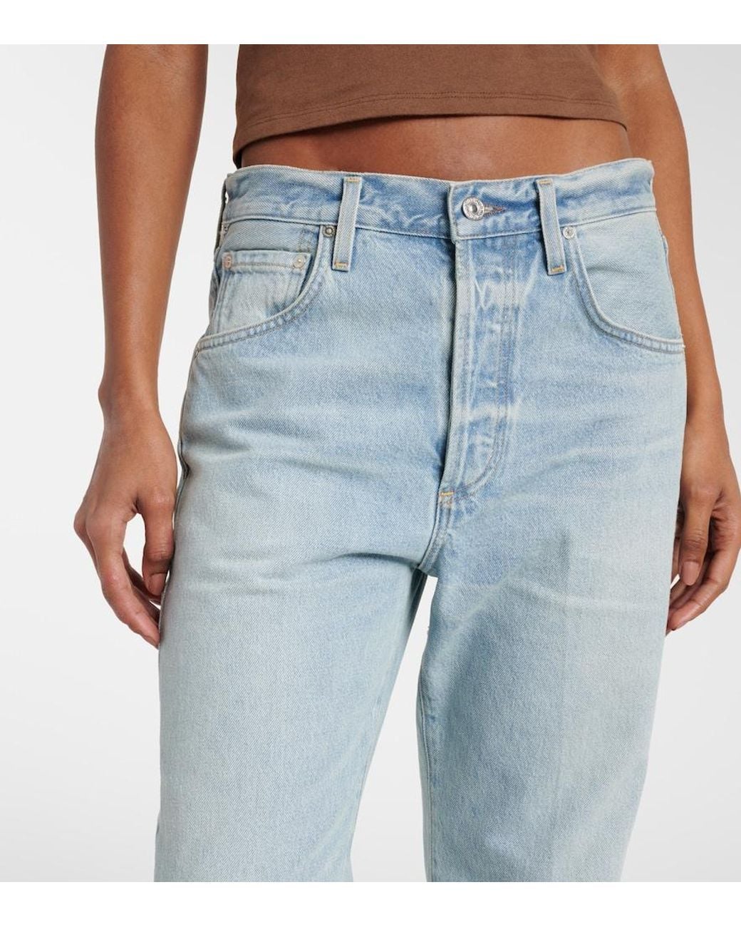 Citizens of Humanity Blue Baretta High-Rise Straight Jeans