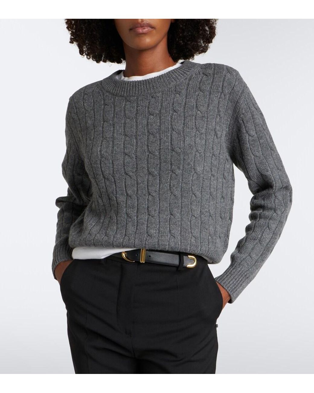 arch4 Gray Burnaby Cable-Knit Cashmere Sweater