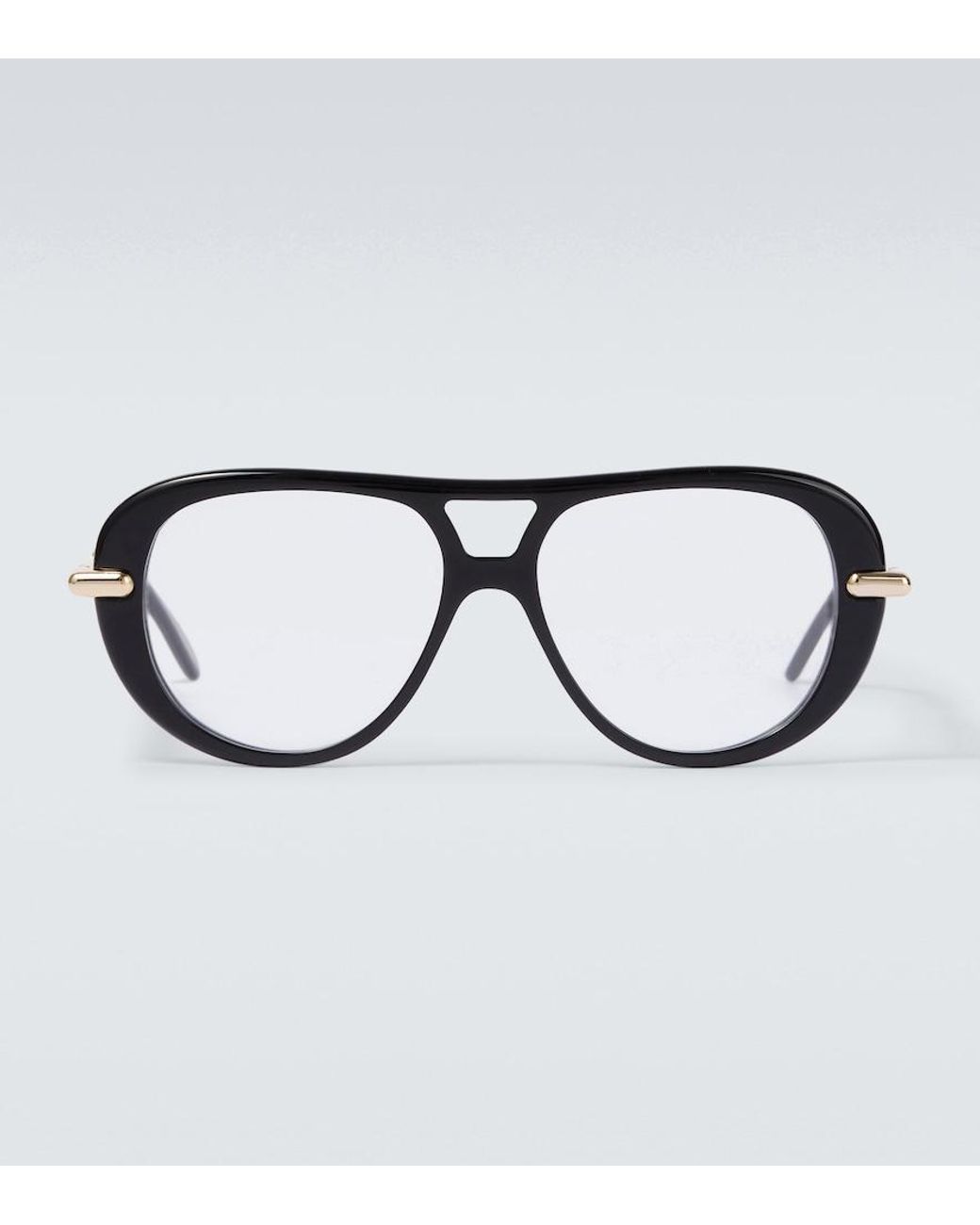 Loewe Black Slim Aviator Glasses for men