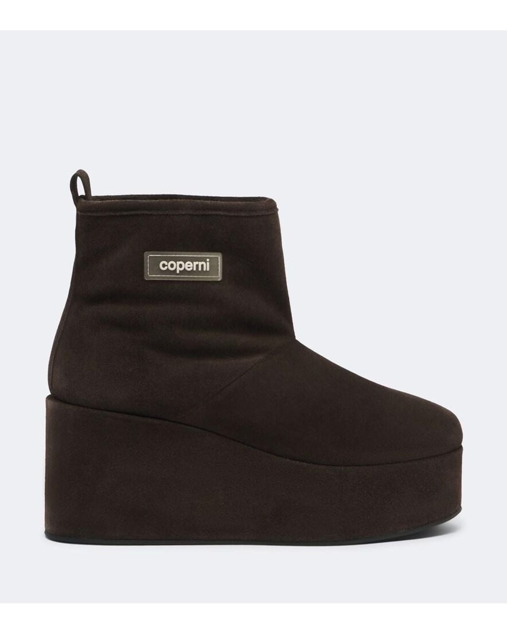 Coperni Brown Shearling-Lined Suede Wedge Boots