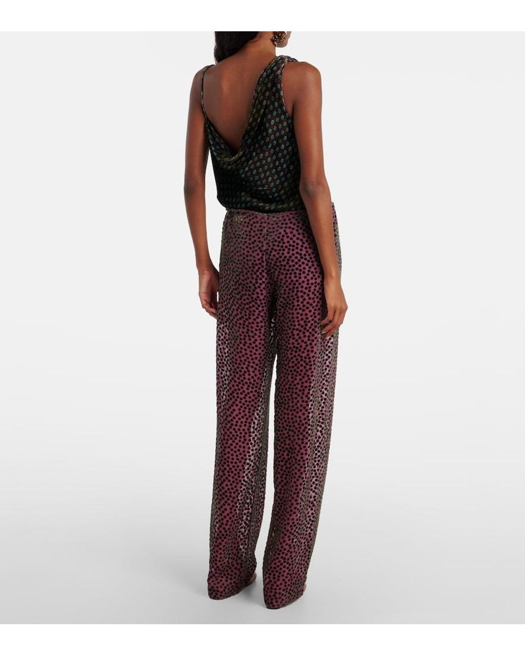 Dries Van Noten Red Polka-Dot Straight Pants