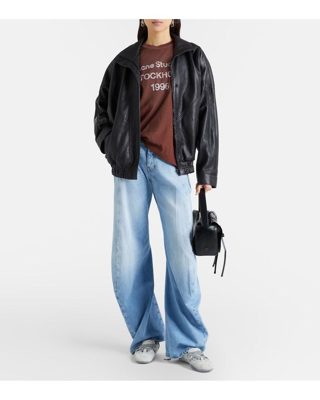 Acne Blue 2006F Distressed Wide-Leg Jeans