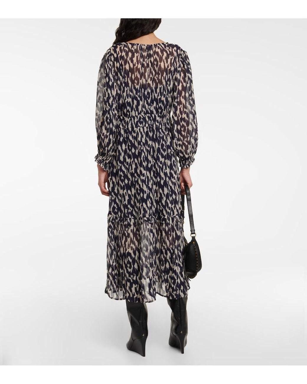 Velvet Multicolor Kendra Printed Georgette Midi Dress