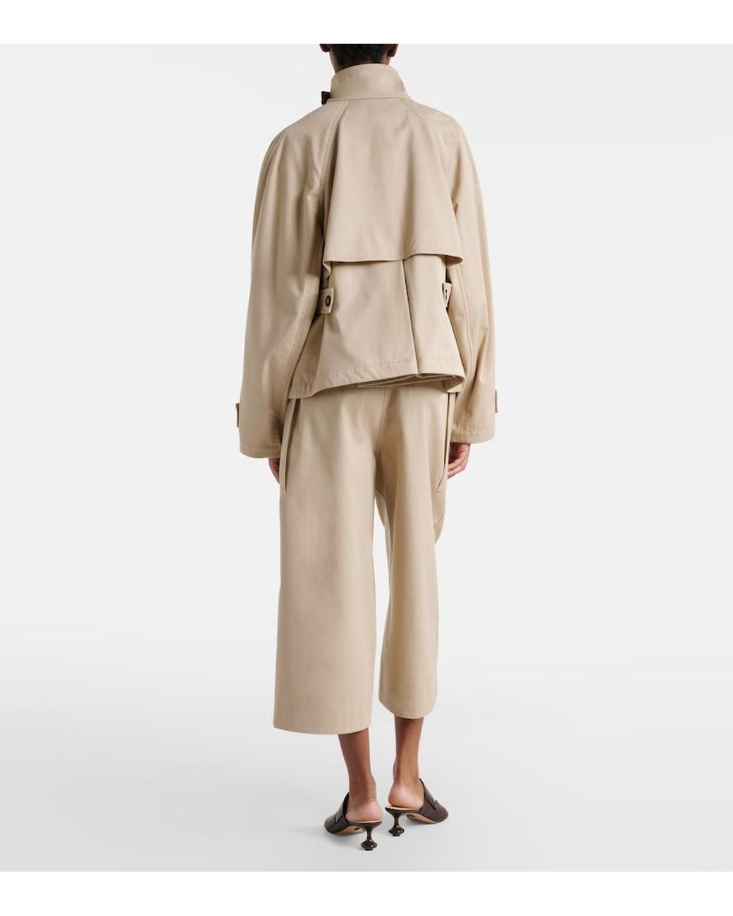 Loewe Natural Cotton And Silk Cropped Pants