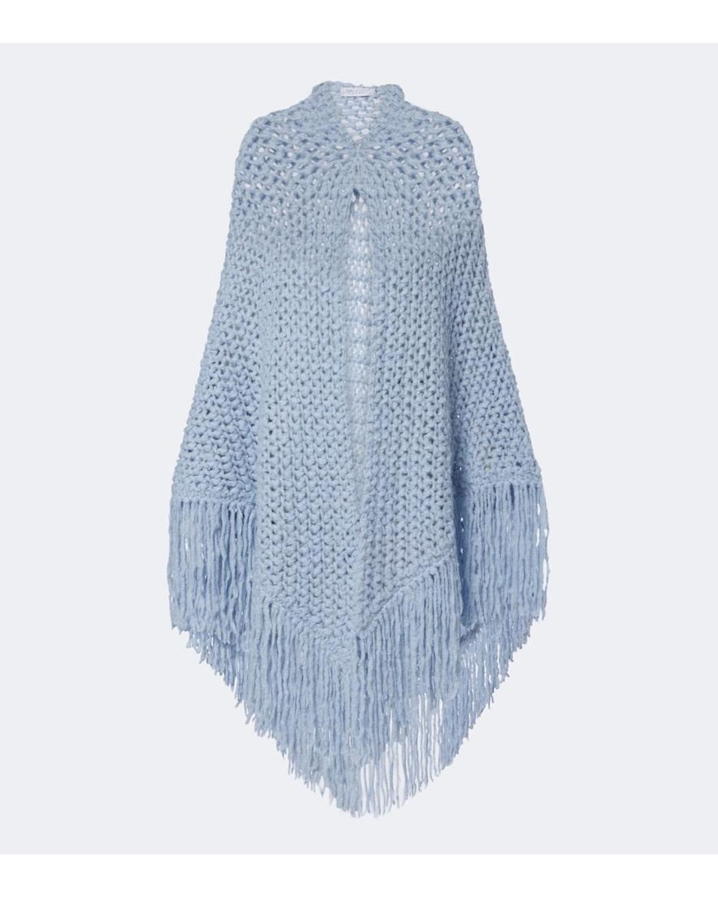 Gabriela Hearst Blue Lauren Fringed Cashmere Shawl