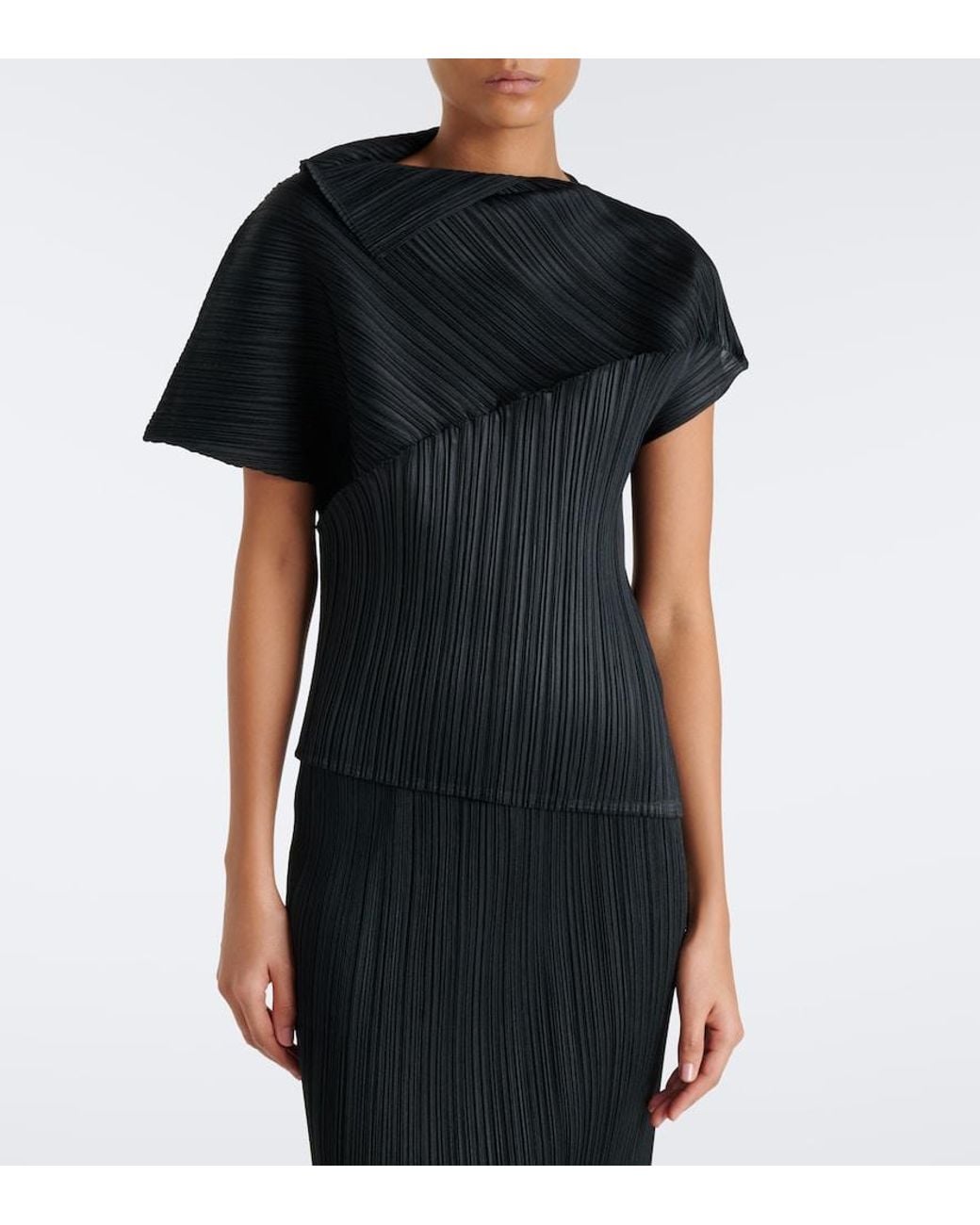 Pleats Please Issey Miyake Black Leap Pleated Top