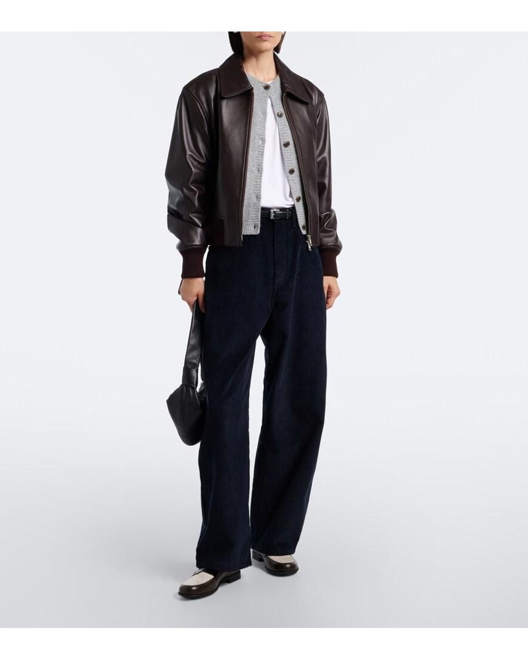 AMI Black Leather Jacket