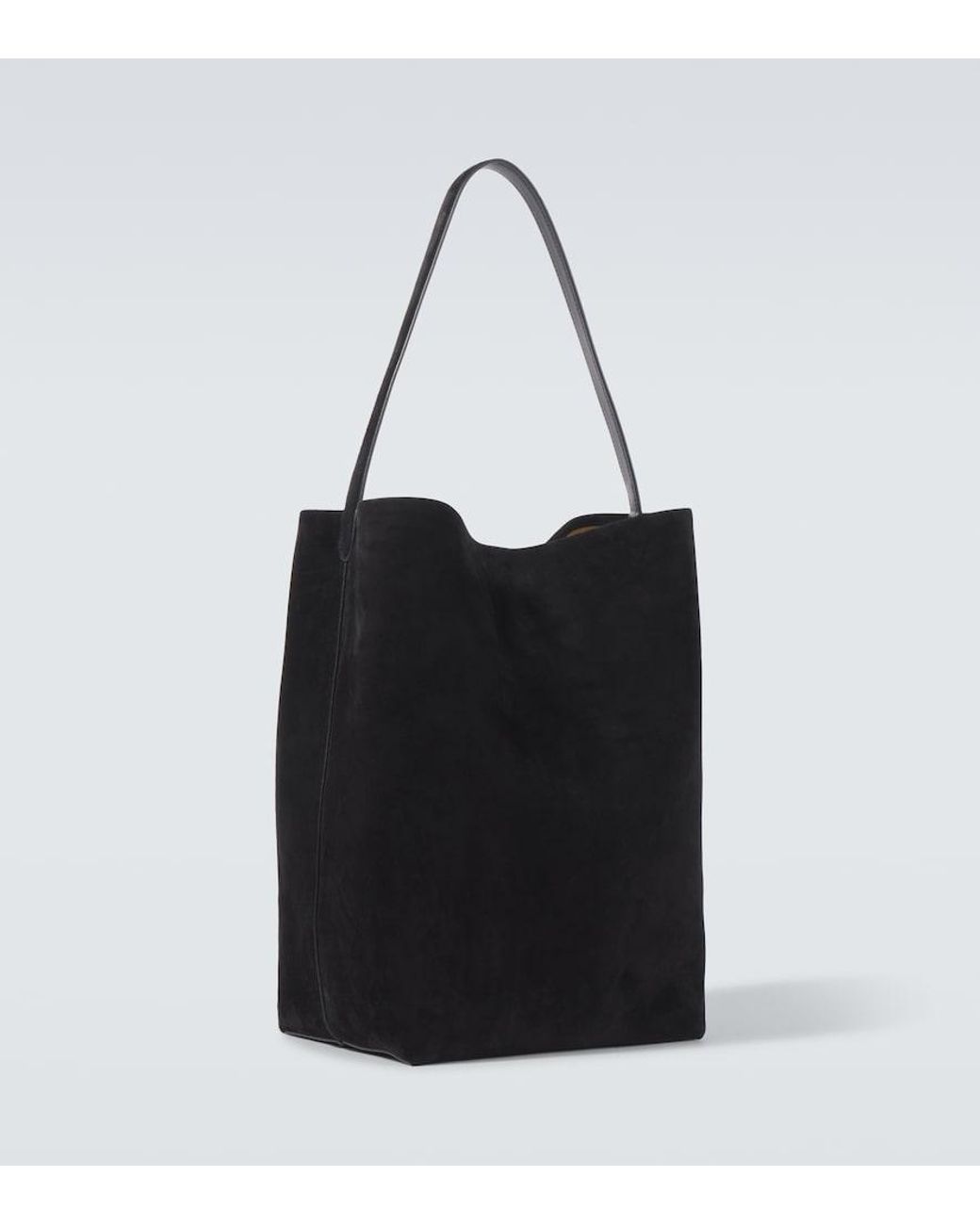 The Row Black N/S Park Large Suede Tote Bag for men