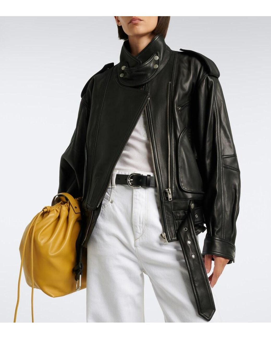 Isabel Marant Black Farza Leather Jacket